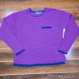 Title Nine Purple and Black Striped Sweater